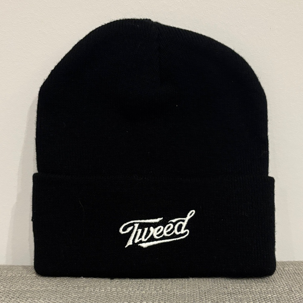 Tweed Black Beanie